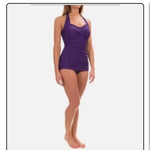 Miraclesuit Elegant Purple Swimsuit NWT Size 10